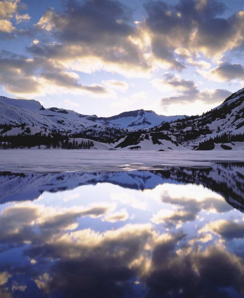 Wall Art Painting id:135175, Name: CA, Sierra Nevada Mts reflecting in Ellery Lake, Artist: Talbot Frank, Christopher