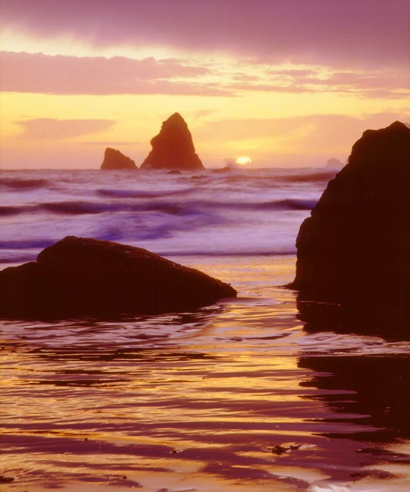 Wall Art Painting id:134769, Name: CA, Trinidad, Sunset over Trinidad Beach, Artist: Talbot Frank, Christopher