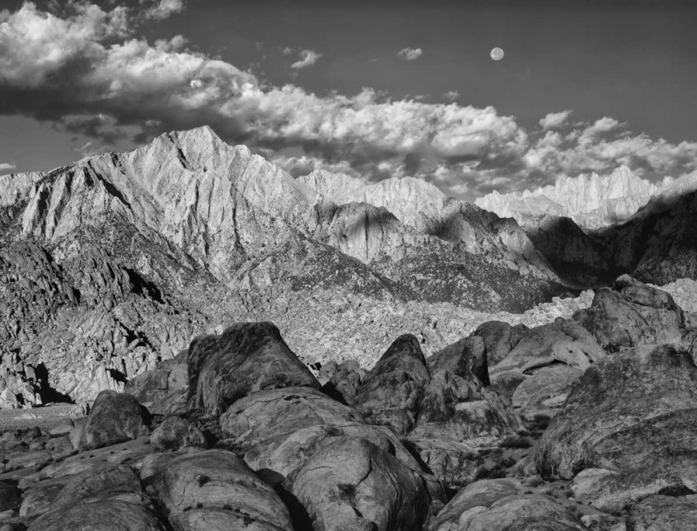 Wall Art Painting id:127927, Name: California, Sierra Nevada Moon above Mt Whitney, Artist: Flaherty, Dennis