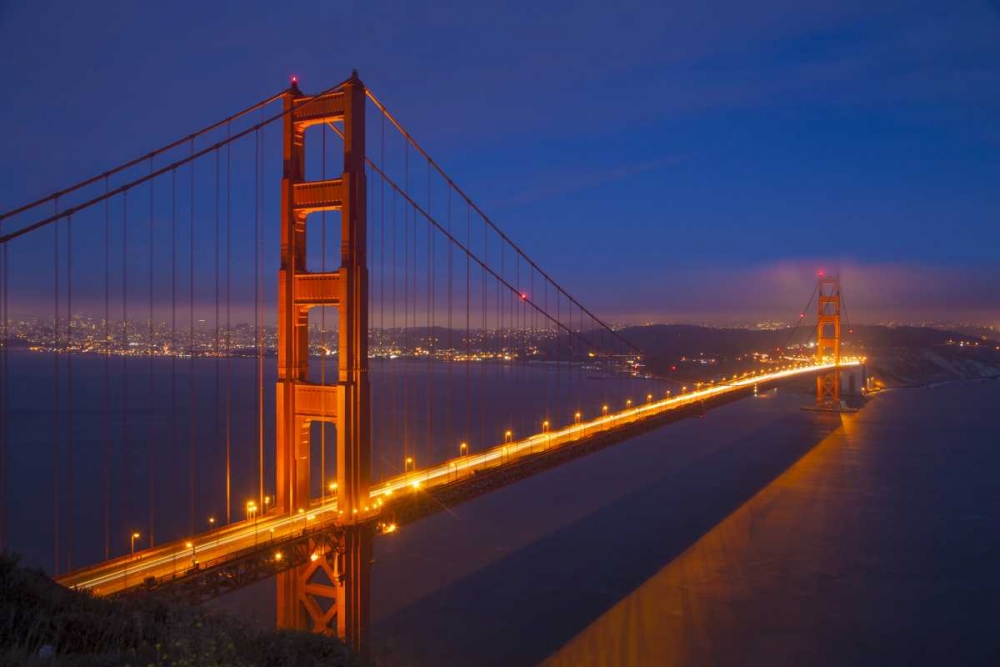 Wall Art Painting id:136730, Name: CA, San Francisco Golden Gate Bridge at night, Artist: Zuckerman, Jim