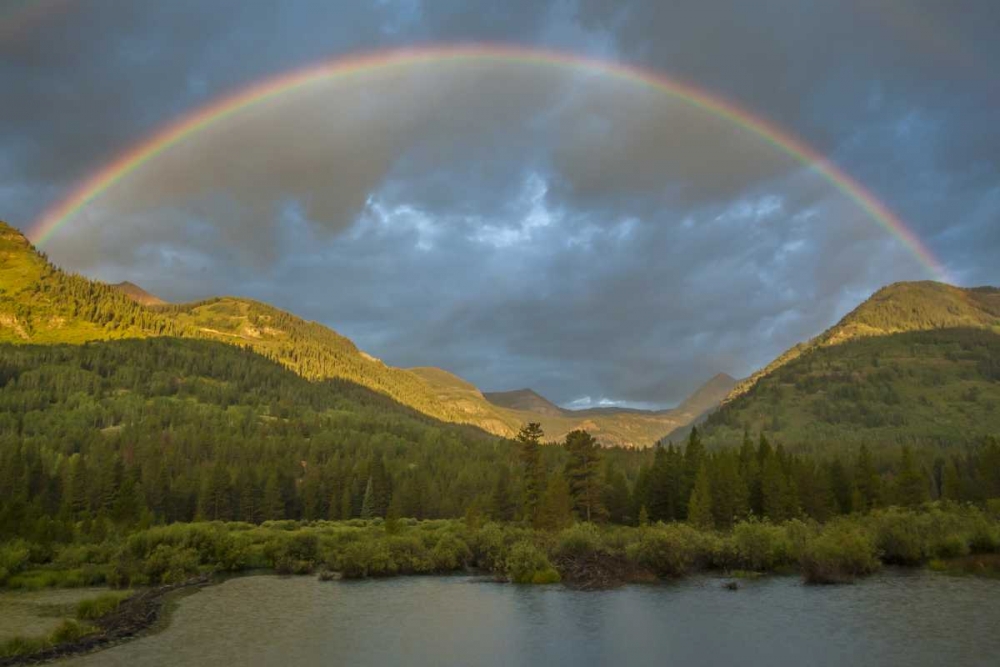 Wall Art Painting id:129690, Name: CO, Gunnison NF Rainbow over Slate River Valley, Artist: Illg, Cathy and Gordon