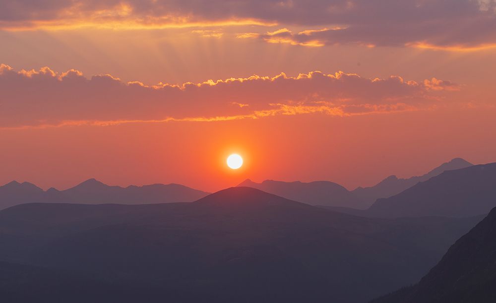 Art Print: Colorado mountain sunset