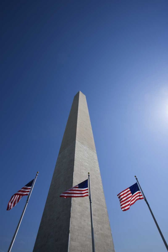 Wall Art Painting id:128080, Name: Washington DC, Flags at the Washington Monument, Artist: Flaherty, Dennis