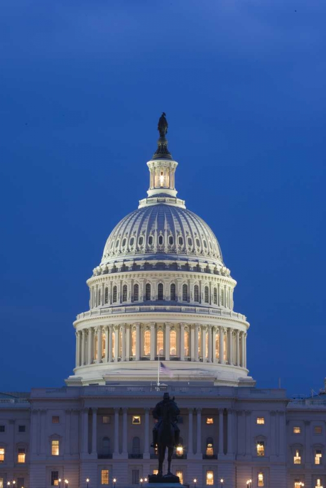 Wall Art Painting id:127755, Name: Washington DC, The Capitol Building at night, Artist: Flaherty, Dennis