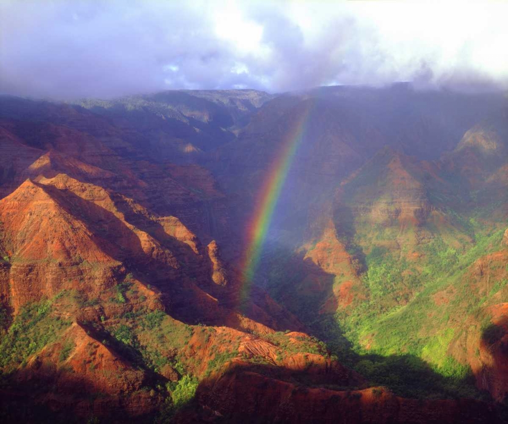 Wall Art Painting id:135196, Name: USA, Hawaii, Kauai A rainbow over Waimea Canyon, Artist: Talbot Frank, Christopher