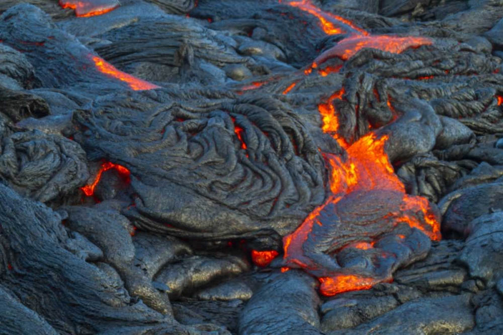 Wall Art Painting id:128820, Name: Hawaii, Kilauea Molten lava hardening, Artist: Illg, Cathy and Gordon