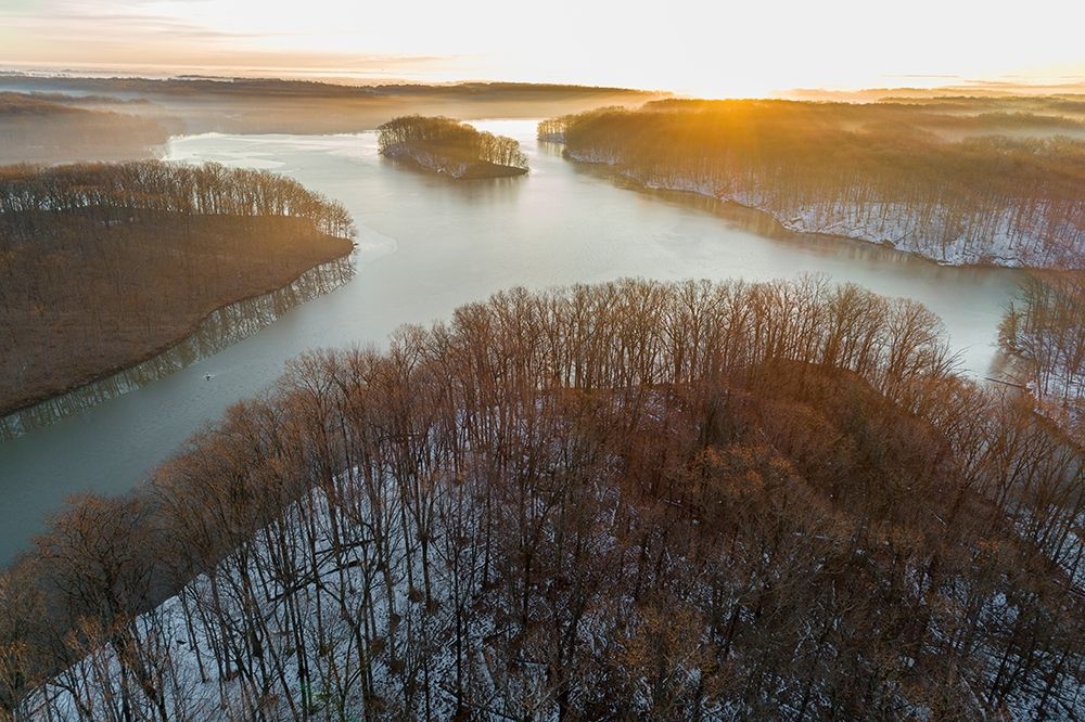 Wall Art Painting id:405507, Name: Aerial view of lake Stephen A Forbes State Park-Marion County-Illinois, Artist: Day, Richard and Susan