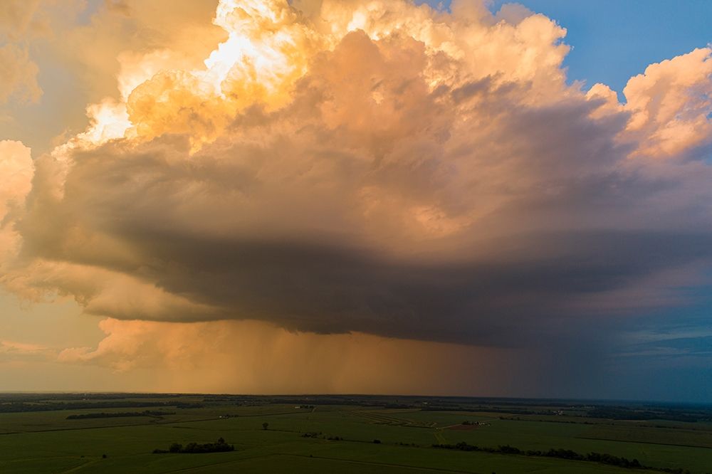 Wall Art Painting id:405509, Name: Aerial view of thunderstorm clouds at sunset-Marion County-Illinois, Artist: Day, Richard and Susan