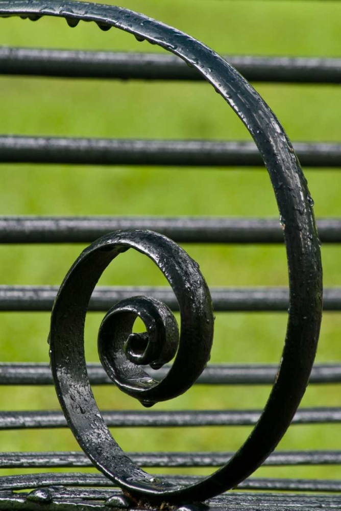 Wall Art Painting id:129923, Name: Louisiana, Vacherie Iron bench spiral, Artist: Kaveney, Wendy