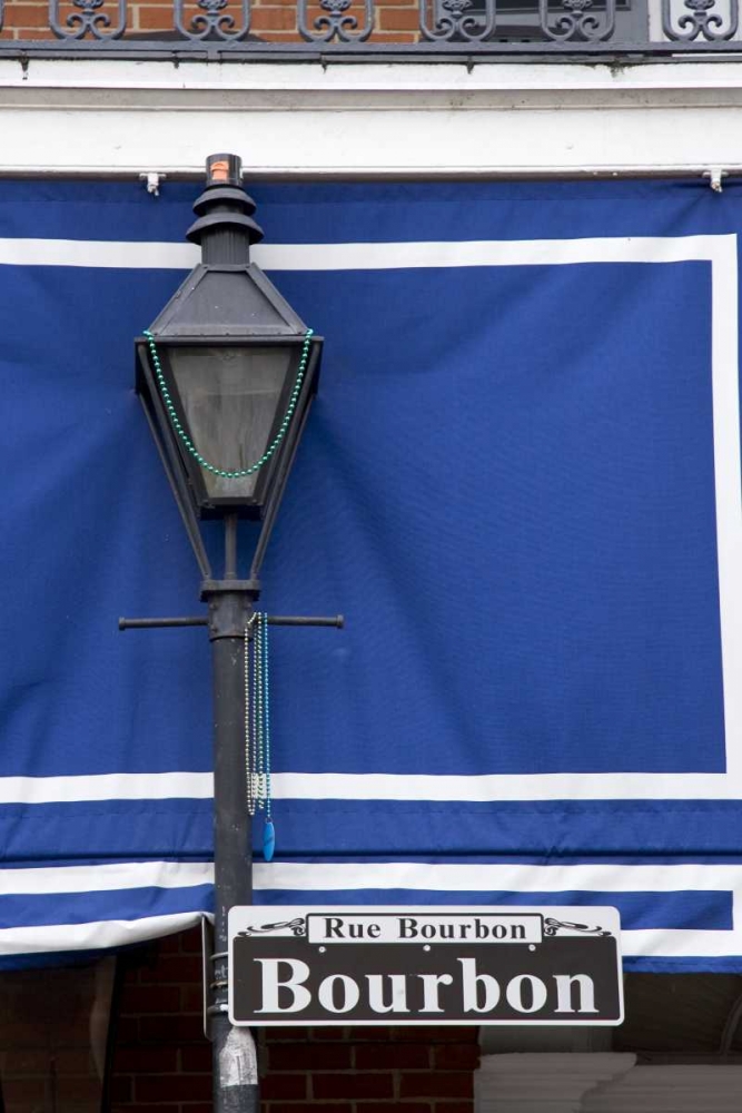 Wall Art Painting id:130421, Name: Louisiana, New Orleans Bourbon Street lamppost, Artist: Kaveney, Wendy