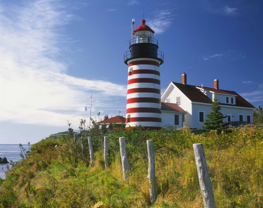 Wall Art Painting id:135425, Name: ME, Lubec West Quoddy Head Lighthouse, Artist: Terrill, Steve