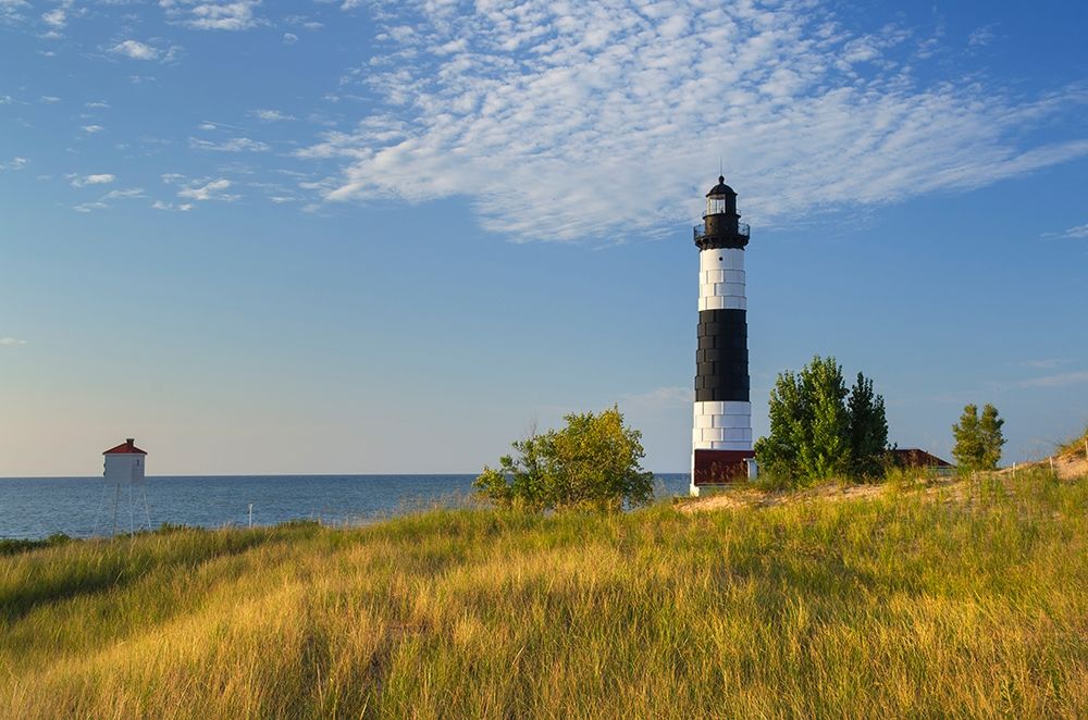 Wall Art Painting id:405621, Name: Big Sable Point Lighthouse on the eastern shore of Lake-Michigan Ludington State Park-Michigan, Artist: Majchrowicz, Alan