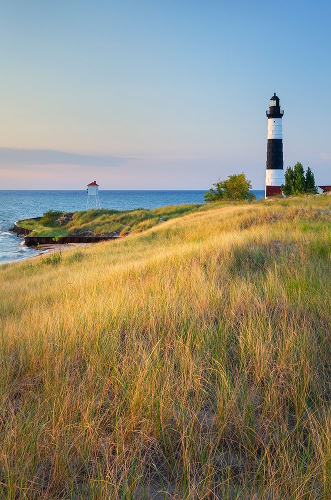 Wall Art Painting id:405623, Name: Big Sable Point Lighthouse on the eastern shore of Lake-Michigan Ludington State Park-Michigan, Artist: Majchrowicz, Alan