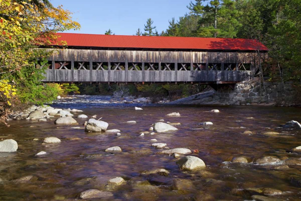 Wall Art Painting id:127389, Name: NH, White Mts Albany Covered Bridge, Artist: Flaherty, Dennis