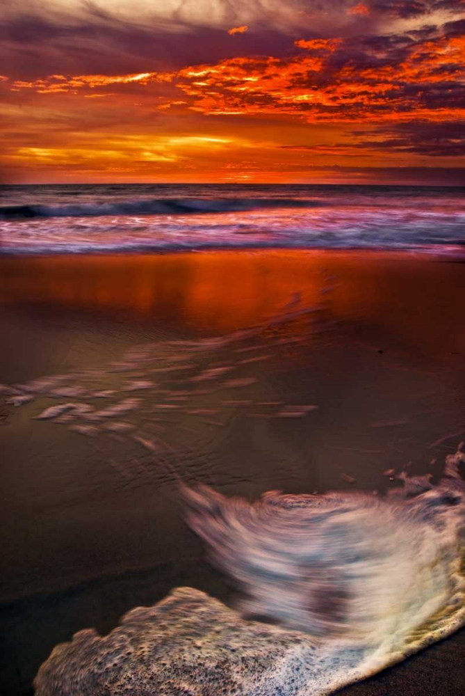 Wall Art Painting id:131587, Name: New Jersey, Cape May Sunset reflection on beach, Artist: OBrien, Jay