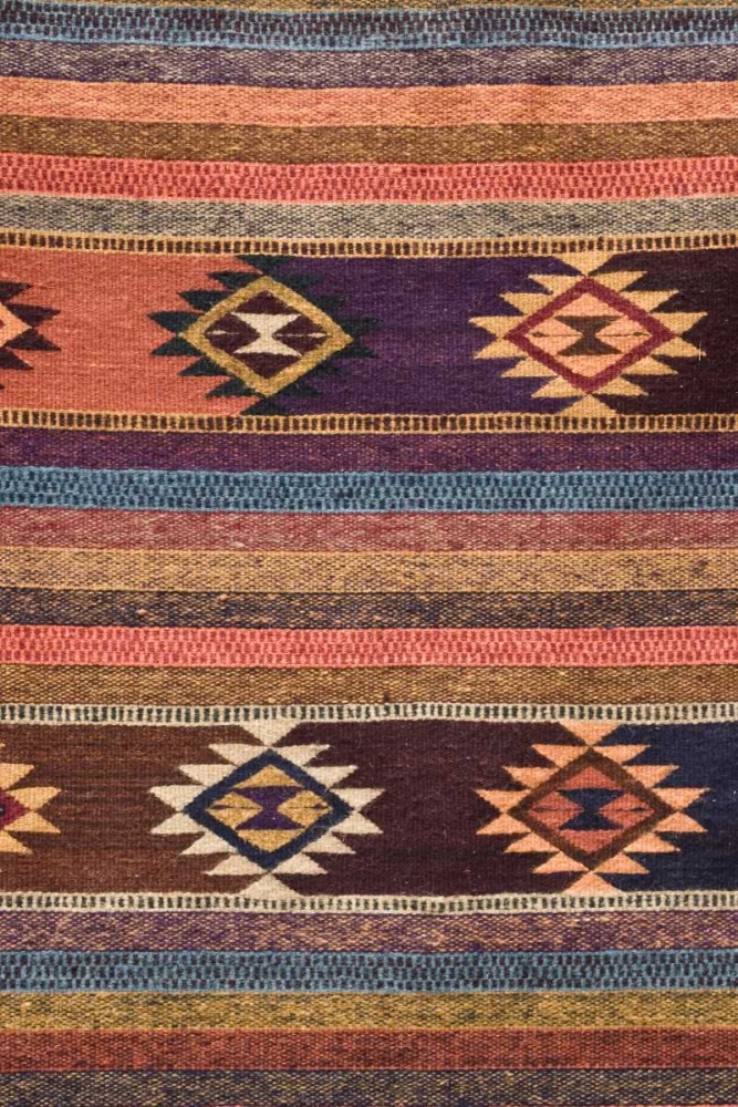 Wall Art Painting id:133563, Name: New Mexico, Madrid Detail in colorful woven rug, Artist: Ross, Nancy ,  Steve