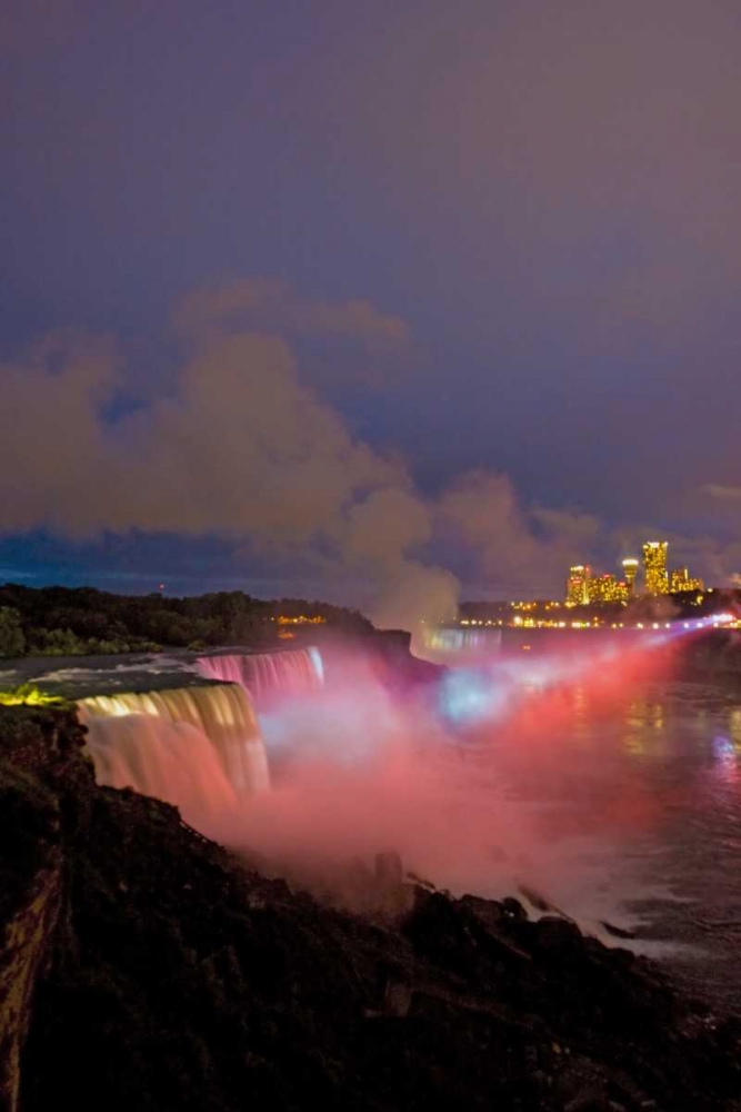 Wall Art Painting id:130927, Name: NY, Niagara Falls Waterfalls and mist at dusk, Artist: Lord, Fred