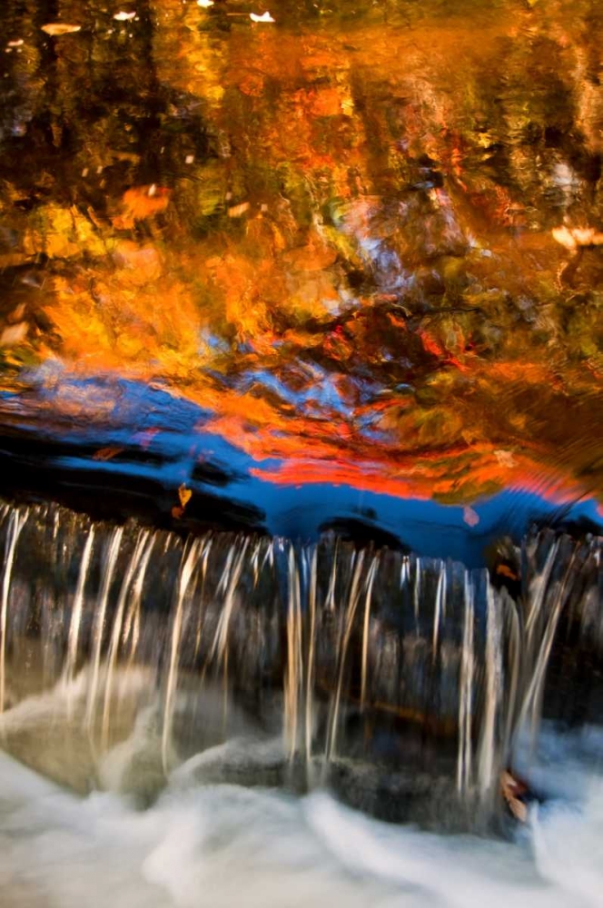 Wall Art Painting id:131572, Name: PA, Dingmans Ferry Autumn waterfall over rocks, Artist: OBrien, Jay