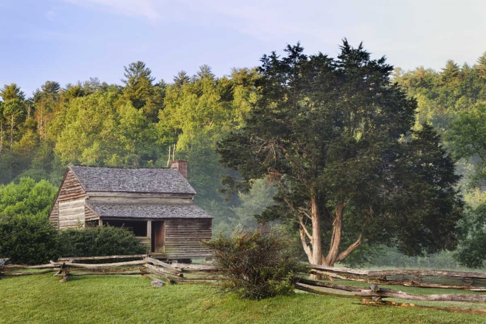 Wall Art Painting id:127949, Name: TN, Great Smoky Mts Pioneer cabin in Cades Cove, Artist: Flaherty, Dennis