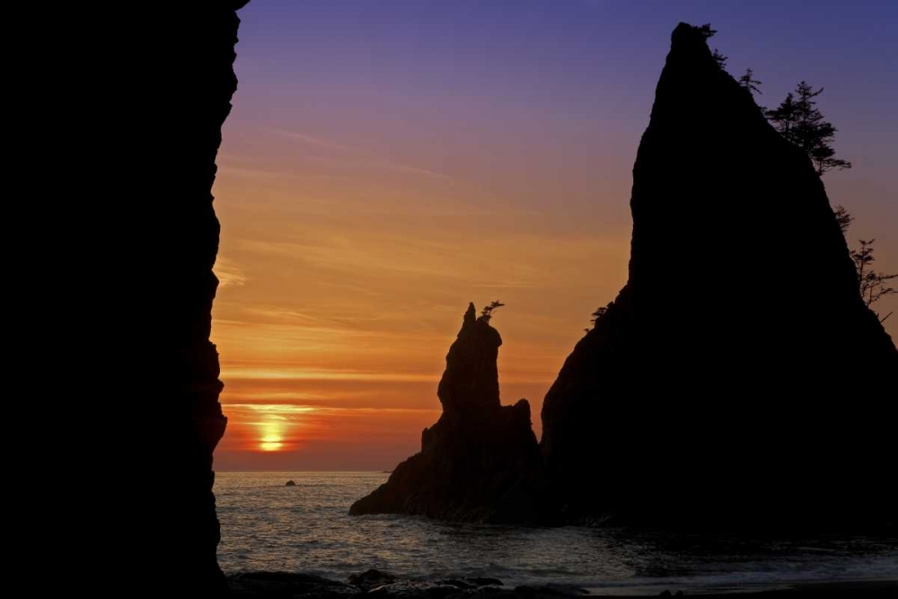 Wall Art Painting id:133222, Name: WA, Olympic NP Sunset of Rialto Beach seastacks, Artist: Paulson, Don