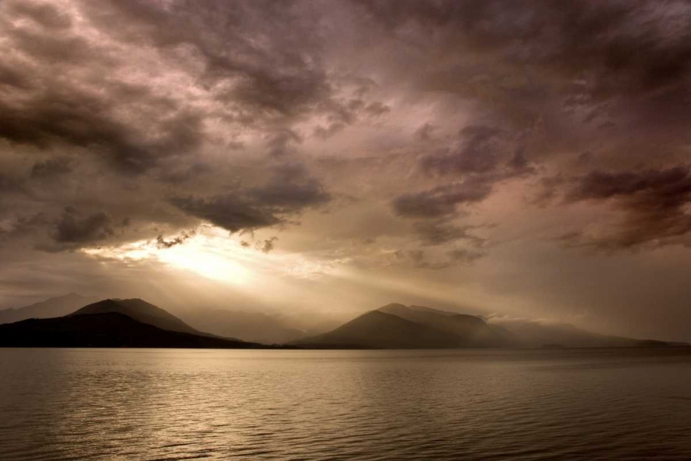 Wall Art Painting id:132958, Name: WA, Seabeck God rays shine through dark clouds, Artist: Paulson, Don