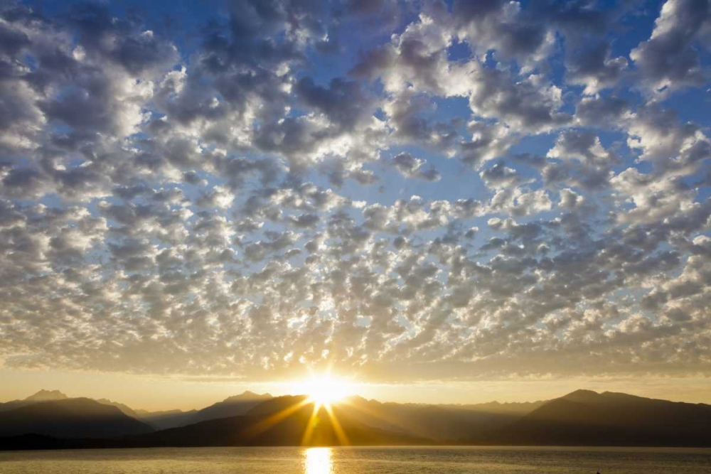 Wall Art Painting id:133148, Name: WA, Seabeck, Olympic Mts Sunset over Hood Canal, Artist: Paulson, Don