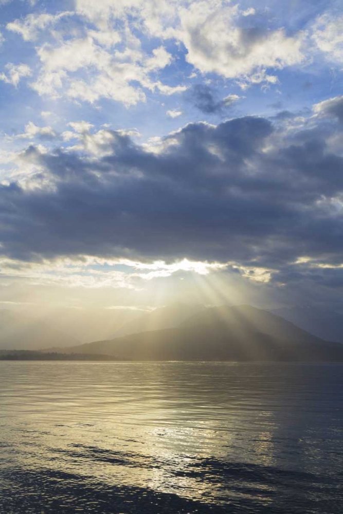 Wall Art Painting id:132501, Name: Washington, Seabeck God rays over Hood Canal, Artist: Paulson, Don