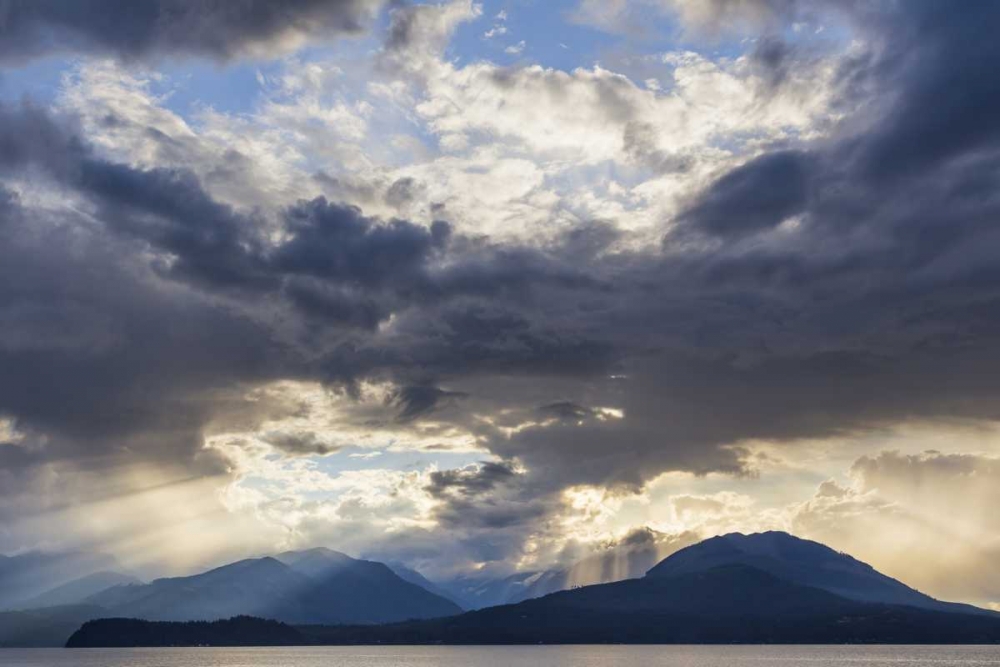 Wall Art Painting id:132503, Name: Washington, Seabeck God rays over Hood Canal, Artist: Paulson, Don