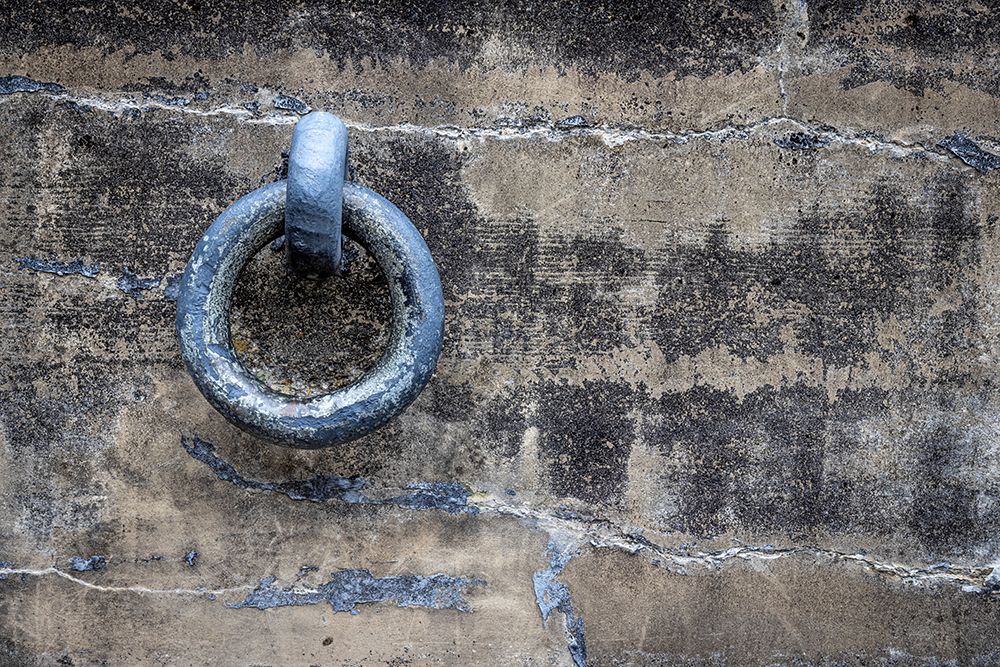 Wall Art Painting id:514822, Name: USA-Washington State-Fort Flagler State Park Metal ring on weathered concrete wall, Artist: Jaynes Gallery