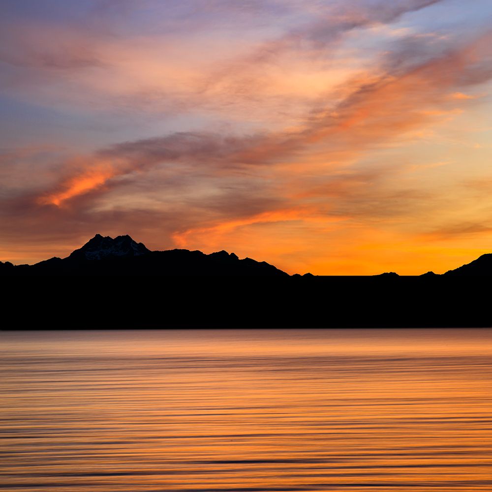 Wall Art Painting id:742465, Name: USA, Washington State, Seabeck. Sunset over Hood Canal and Olympic Mountains., Artist: Jaynes Gallery