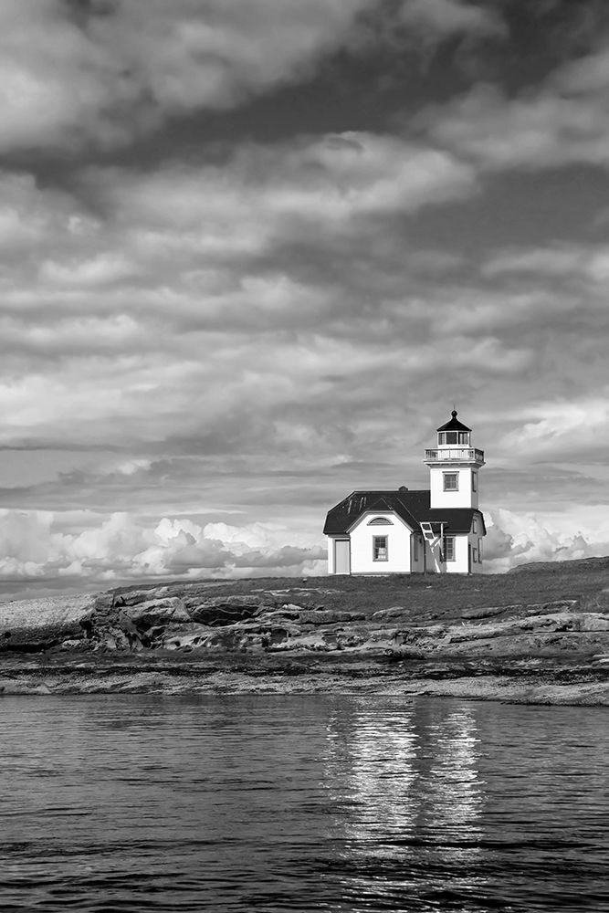 Wall Art Painting id:742508, Name: USA, Washington. Black and white of Patos Island Lighthouse., Artist: Jaynes Gallery