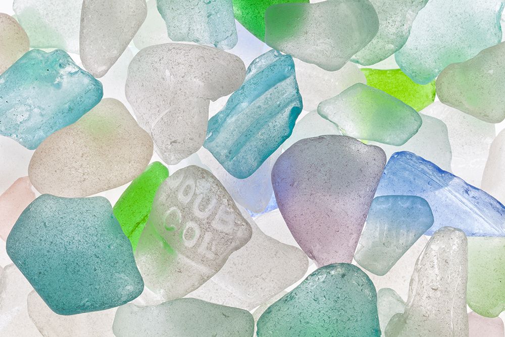 Wall Art Painting id:742510, Name: USA, Washington State, Seabeck. Close-up of beach glass., Artist: Jaynes Gallery