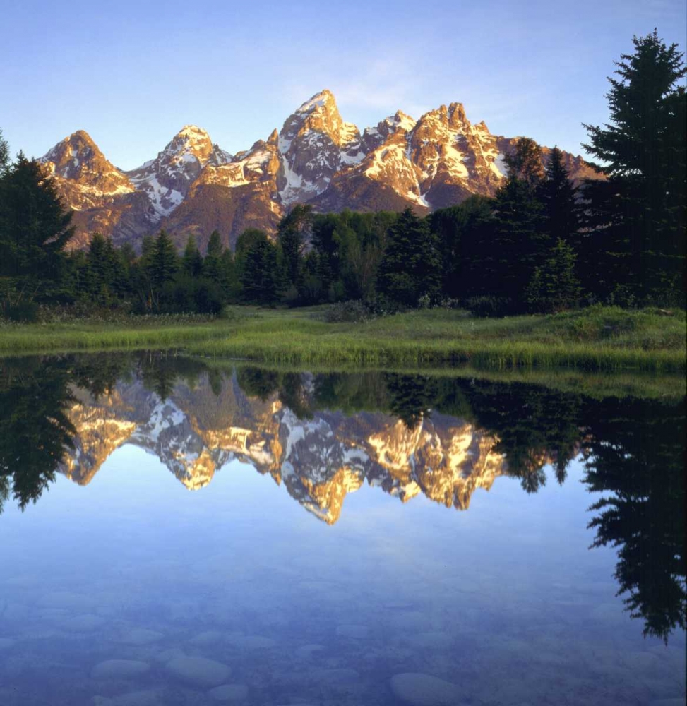 Wall Art Painting id:134881, Name: WY, Grand Tetons reflect in the Snake River, Artist: Talbot Frank, Christopher