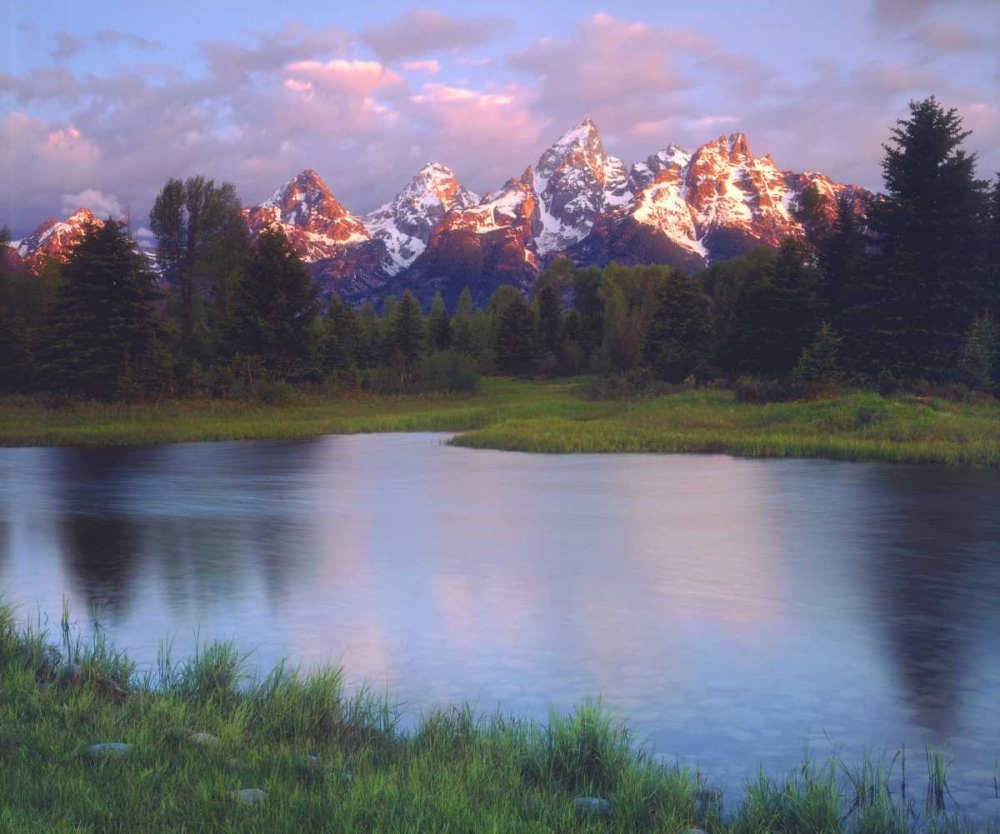 Wall Art Painting id:135155, Name: WY, Grand Tetons and the Snake River at sunrise, Artist: Talbot Frank, Christopher