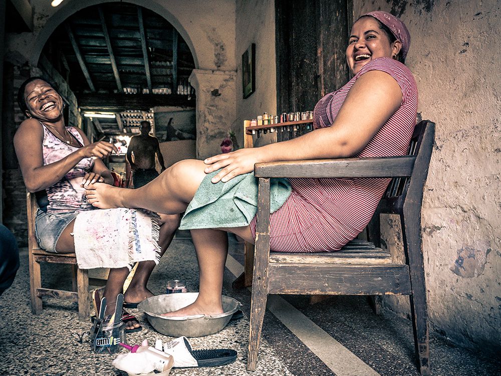 Wall Art Painting id:507942, Name: Pedicure In Santiago The Cuba, Artist: Alcalay, Eyal