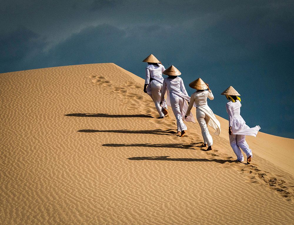 Wall Art Painting id:508925, Name: Walking Up The Sand Dune, Artist: Yuk Kong, John