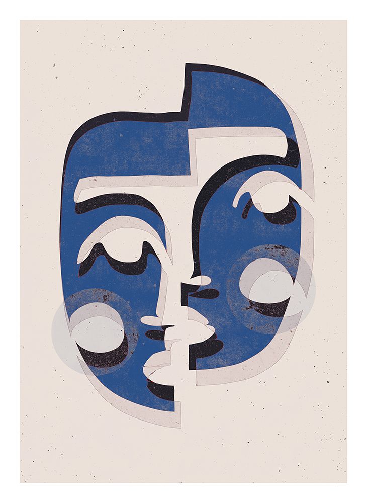 Wall Art Painting id:530578, Name: The Mask (Blue), Artist: Treechild