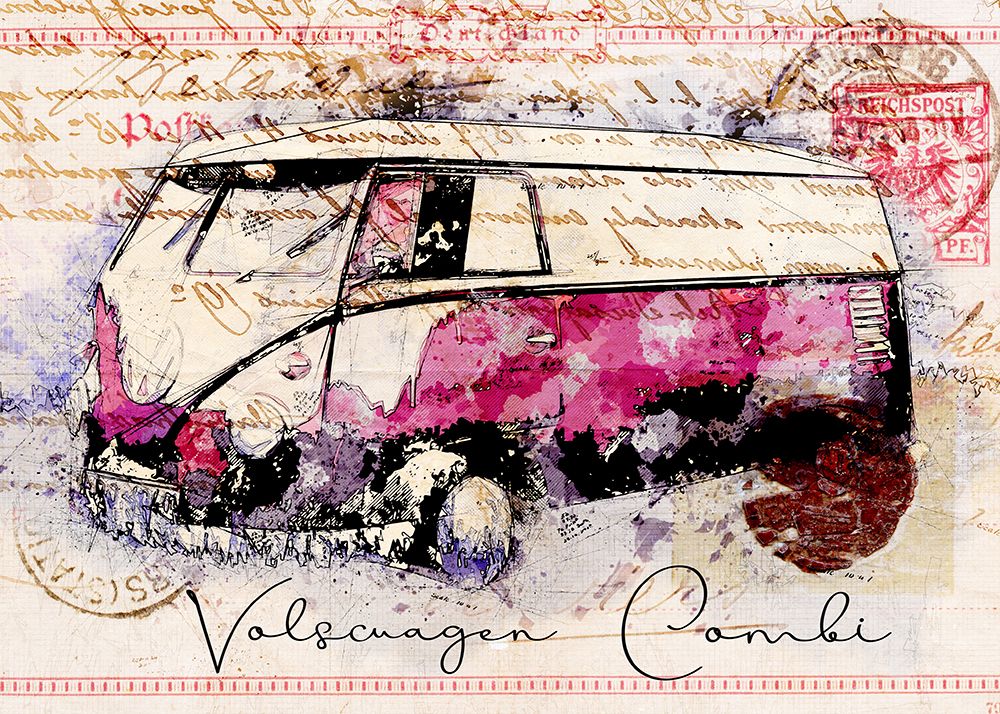 Wall Art Painting id:564511, Name: vw combi art drawing, Artist: Lembayung Senja Studio