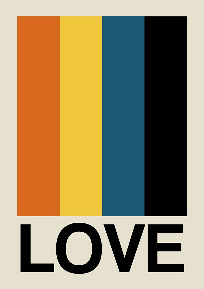 Wall Art Painting id:565465, Name: Retro Stripe LOVE Sundaze, Artist: Collett, Frances