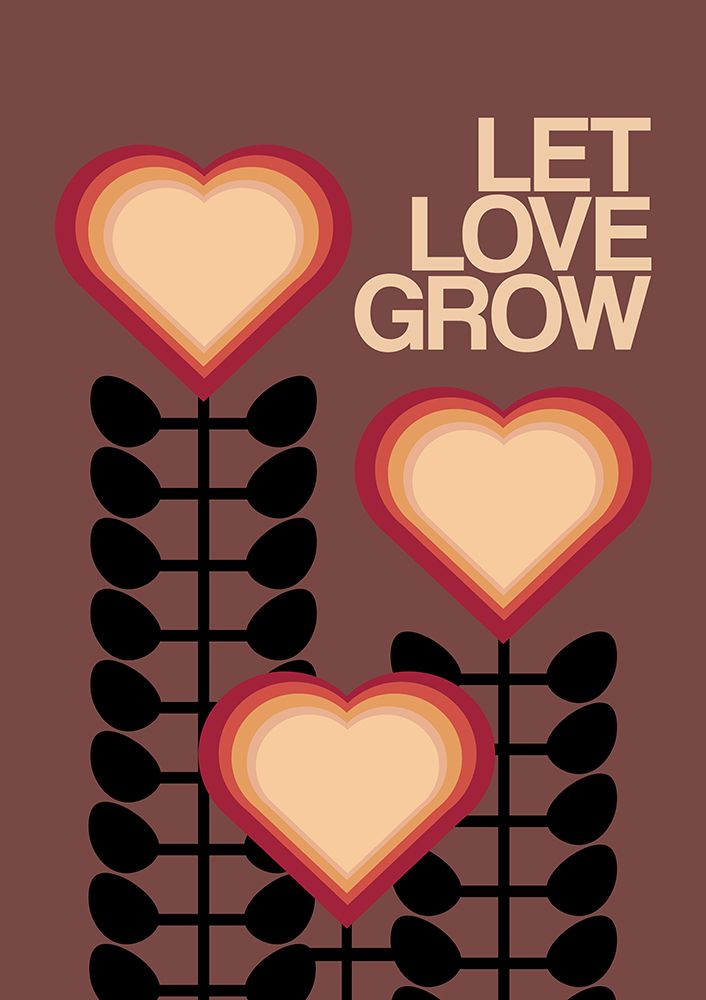 Wall Art Painting id:549069, Name: Let Love Grow Brown, Artist: Collett, Frances