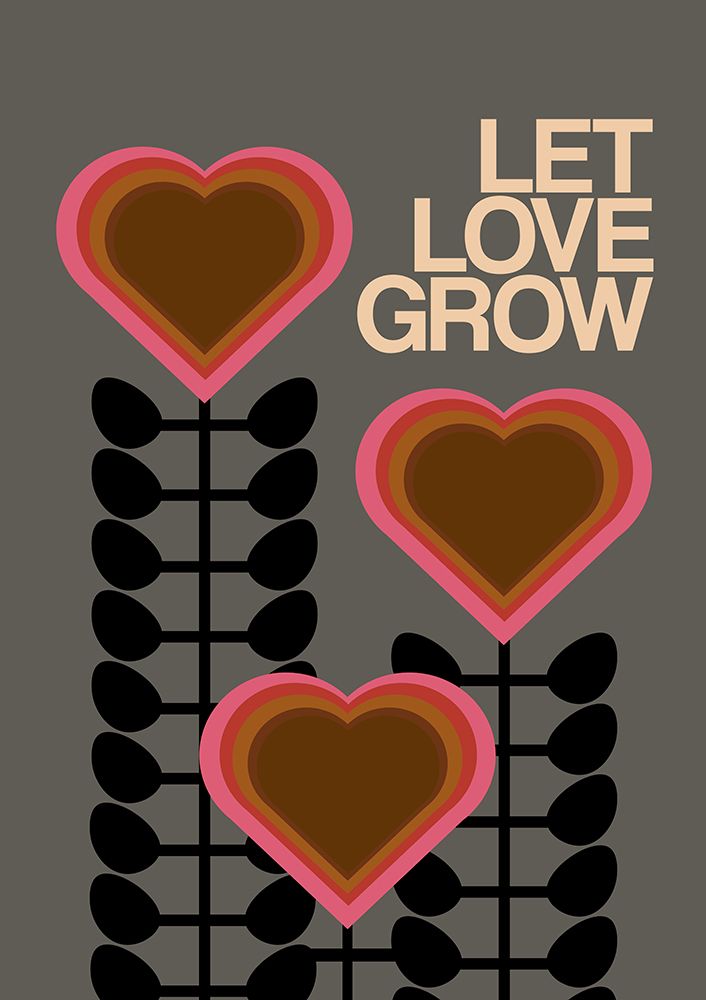 Wall Art Painting id:565491, Name: Let Love Grow Grey, Artist: Collett, Frances