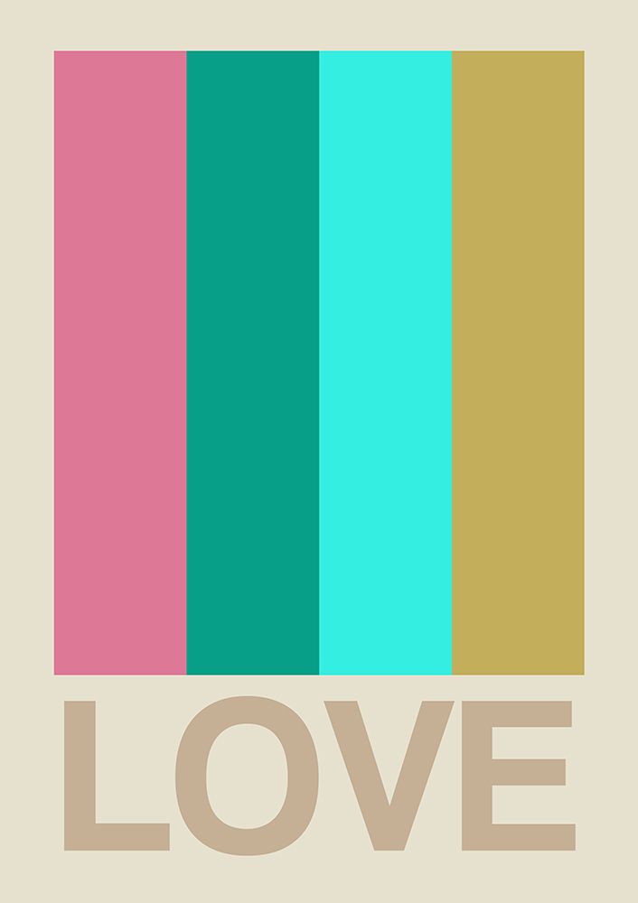 Wall Art Painting id:549070, Name: Retro Stripe LOVE CItrus, Artist: Collett, Frances