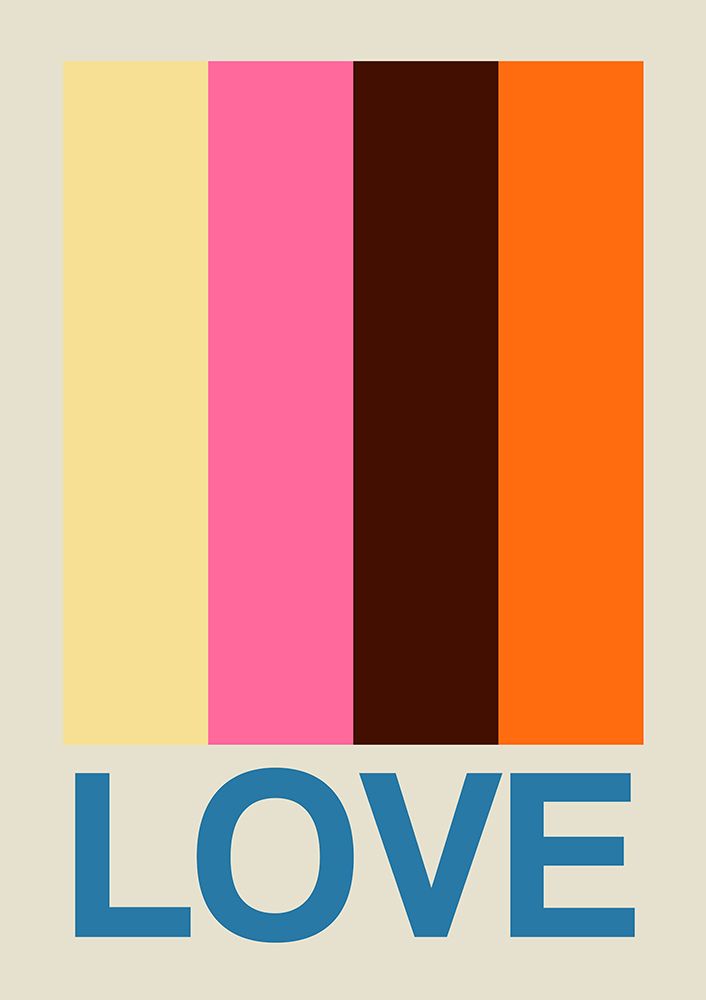 Wall Art Painting id:565495, Name: Retro Stripe LOVE Summer Fruits, Artist: Collett, Frances