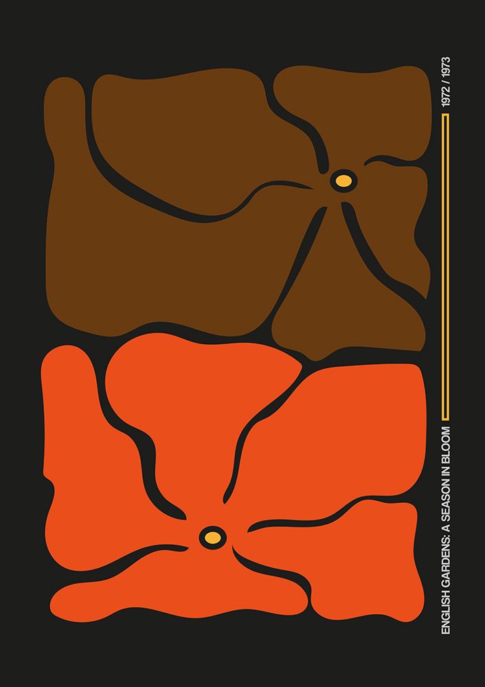 Wall Art Painting id:549097, Name: Two By Two Flower Grey/Orange, Artist: Collett, Frances