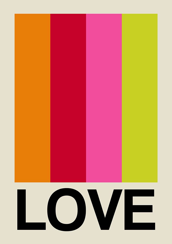 Wall Art Painting id:549100, Name: Retro Stripe LOVE Fruit, Artist: Collett, Frances