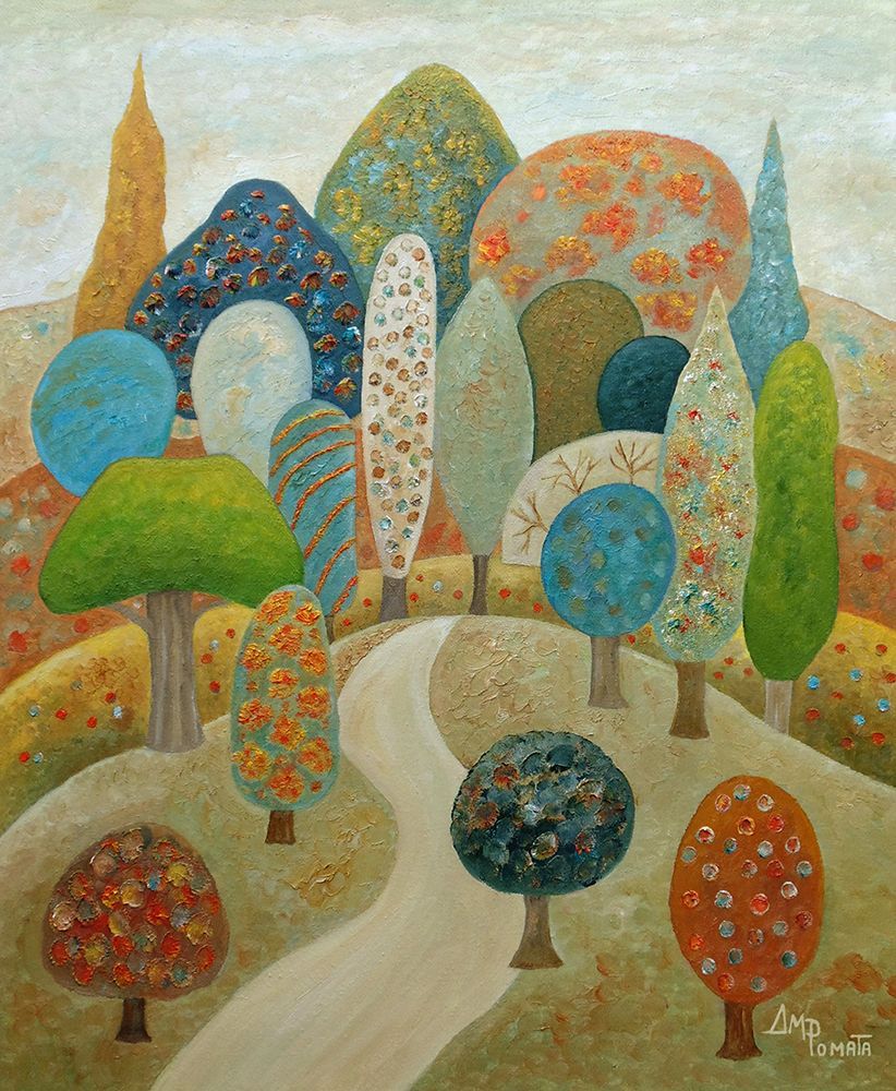 Wall Art Painting id:594117, Name: Crowd of Single Trees, Artist: Pomata, Angeles M.