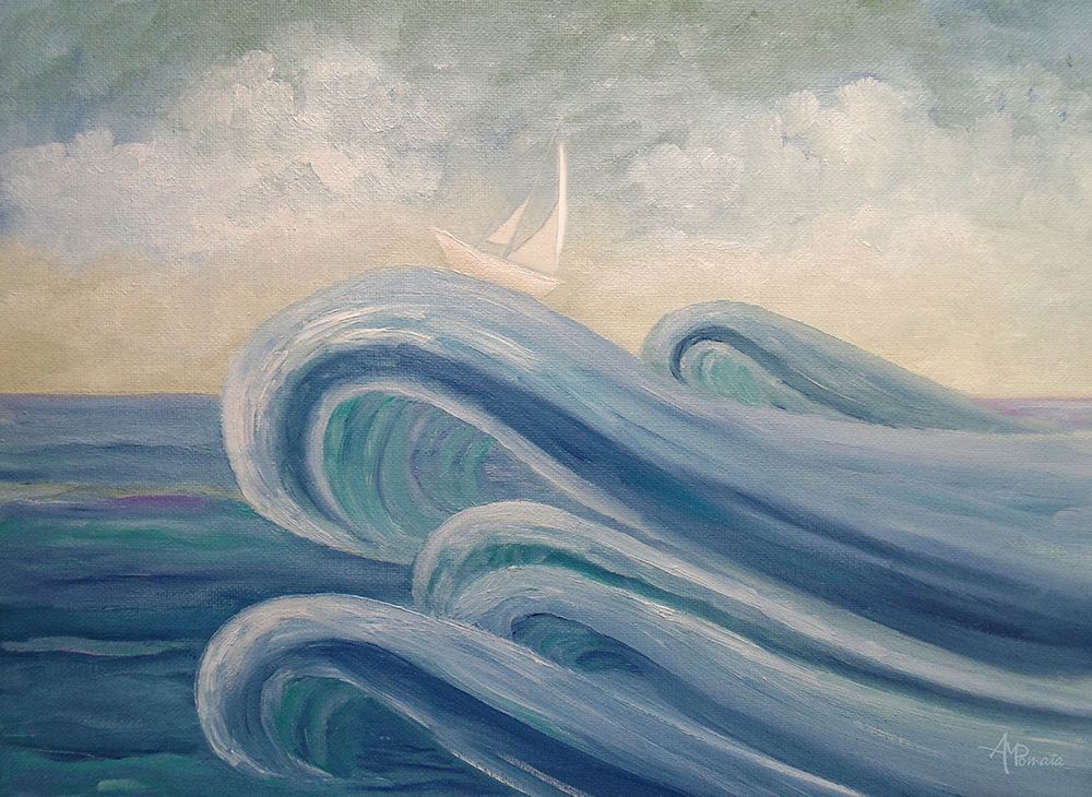 Wall Art Painting id:594118, Name: Crowning the Waves, Artist: Pomata, Angeles M.