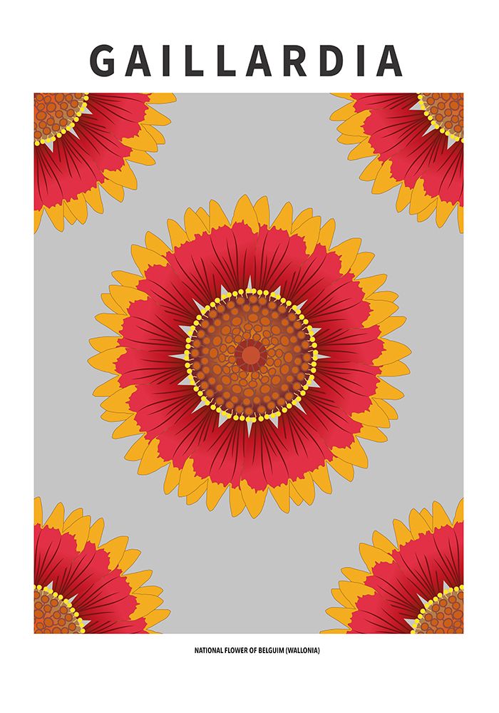 Wall Art Painting id:669575, Name: Gaillardia - National flower of Belgium, Artist: Paperago