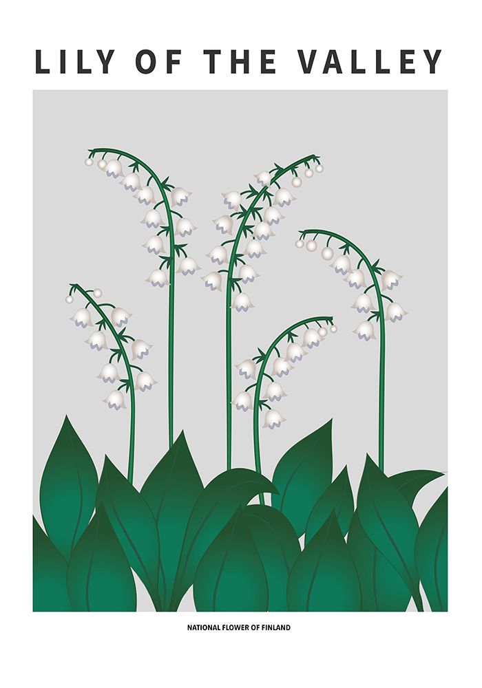 Wall Art Painting id:669585, Name: Lily of the valley  - National flower of  Finland, Artist: Paperago