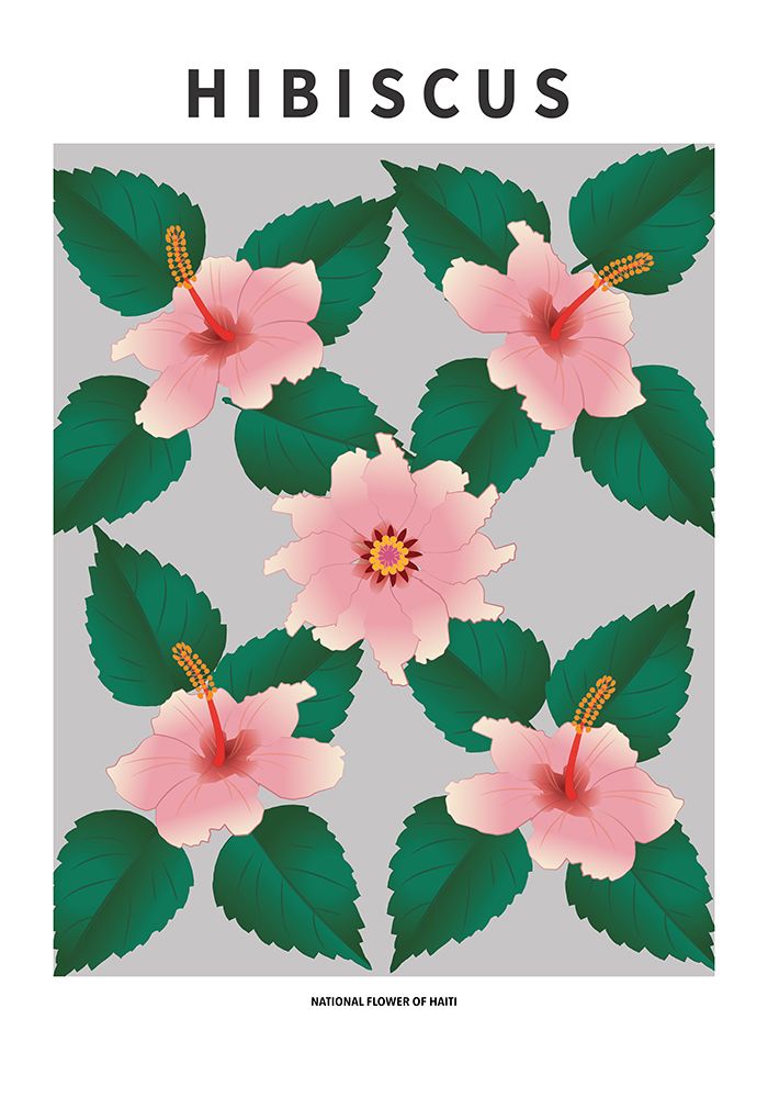 Wall Art Painting id:669601, Name: Hibiscus  - National flower of Haiti, Artist: Paperago